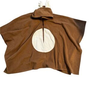 Fleece Tan Reindeer Cape Poncho with hooded antlers by Collectioneighteen -OS